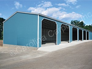 All Vertical, Fully Enclosed Triple Wide Garage with Side Entrys